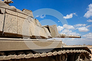 Old Israeli Magach tank near the military base in