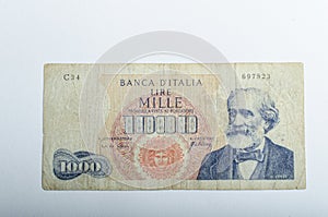 Old Italian banknotes, money