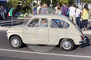 Old italian car. Vintage transportation. Fiat 500