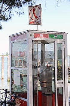 old Italian phone booth