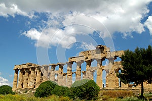Old Italy, Greek temple in Agrigento, Sicily