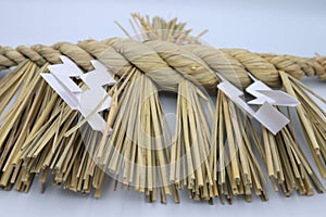 Old Japanese shimenawa close up