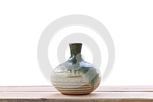 Old jar earthenware of japanese style (japanese sake bottle) on