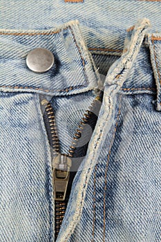 Old jeans zipper open