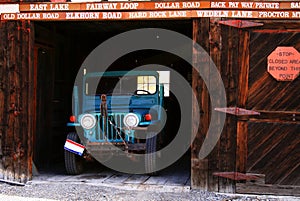 Old Jeep In Ghost Town Garage