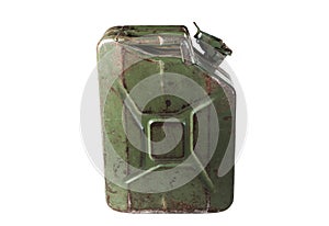 Old jerrycan isolated on white background