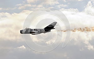 Old jetfighter in flight photo