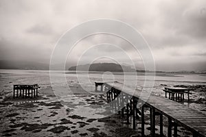 old jetty with the passage of time