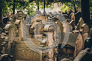 Viejo judío cementerio Praga en checo 