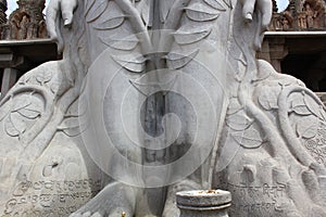 Old kannada inscription near the feet of Gommateshwara Statue, Shravanabelogala photo