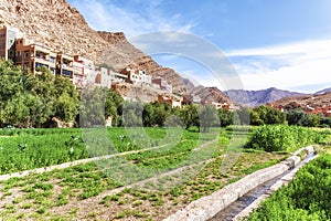 Old kasbah in Tinerhir, typical Moroccan town