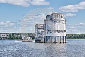 Old Kazan krib is riverbed water withdrawal Volga, Russia.