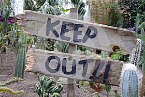 An old Keep Out Signpost