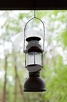 The old kerosene lamp hanging