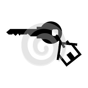 Old key home silhouette set on white background