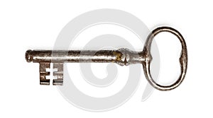 Old key isolated on white background