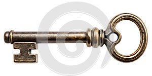 Old Key Isolated on White Background