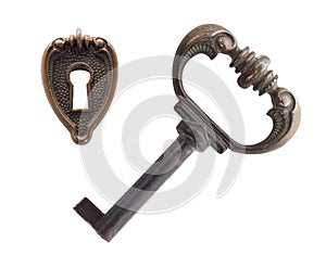 Old key and keyhole photo