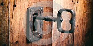 Old key in a keyhole. 3d illustration
