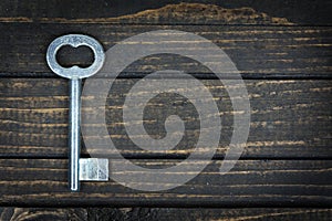 Old key on table