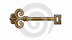 Old Key Vector Icon Cartoon Vector Illustration