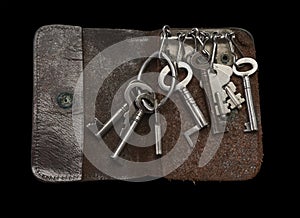 Old Key Wallet with old keys