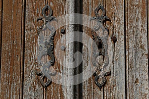 Old keyhole lock and doorknocker, Dordogne, France