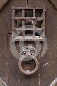 Old keyhole lock vand doorknocker, Dordogne, France