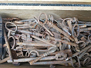 old keys in an old box