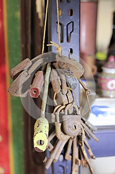 Old keys and padlocks photo
