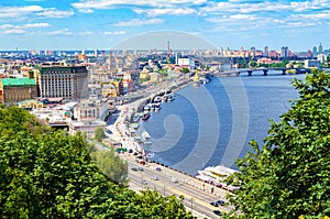 The old Kiev city - the capital of Ukraine and the Dnieper