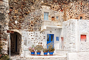 Old Kimolos Castle in Chorio. Kimolos island, Greece photo