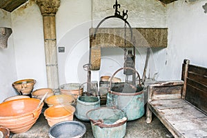Old kitchen with its menage from the castle of San Anton