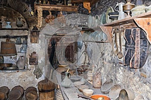 Old kitchen in monastery. Medieval style