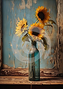 Sunflowers and Broken Glass: A Rustic Summer Day in the Old Kitc