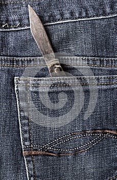 Old knife back pocket jeans