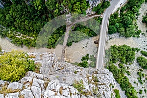 Old Kokkori - Noutsou arched stone bridge on Vikos canyon, Zagorochoria, Greece.