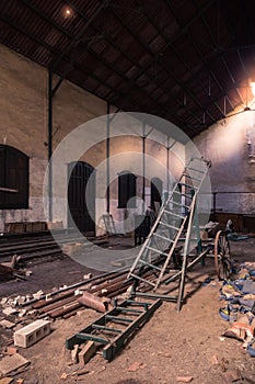 Old ladder in an abandoned building