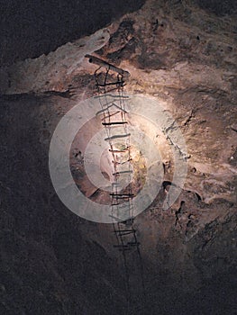 Old Ladder in Carlsbad Caverns National Park in New Mexico