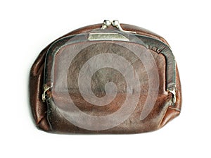 Old ladies leather purse