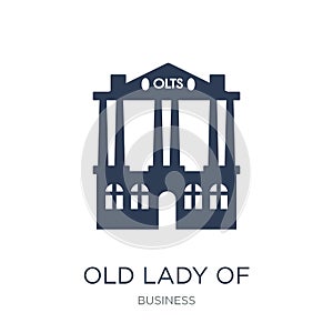 Old Lady of Threadneedle Street icon. Trendy flat vector Old Lad