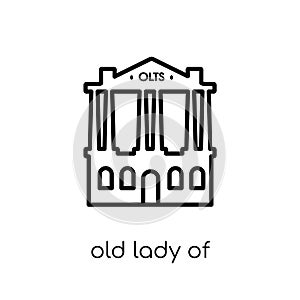 old lady of threadneedle street icon. Trendy modern flat linear
