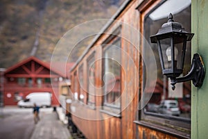 Old lamp on an old Flamsbana train carriage