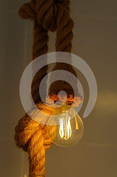 old lamp hanging in the bathroom