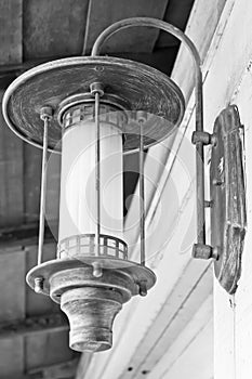 Old lamp monochrome