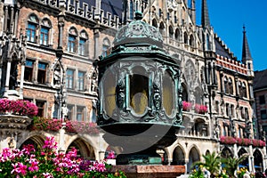 Old lamp with the New town hall Neues Rathaus photo