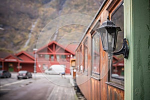 Old lamp on an old Flamsbana train carriage