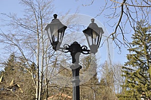 Old Lamp in the Park from Sinaia resort in Romania