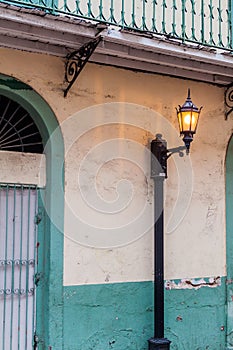 Old lantern in Casco Viejo Old Town of Panama Ci