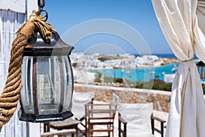 Old lantern decoration on a Greek cycladic island